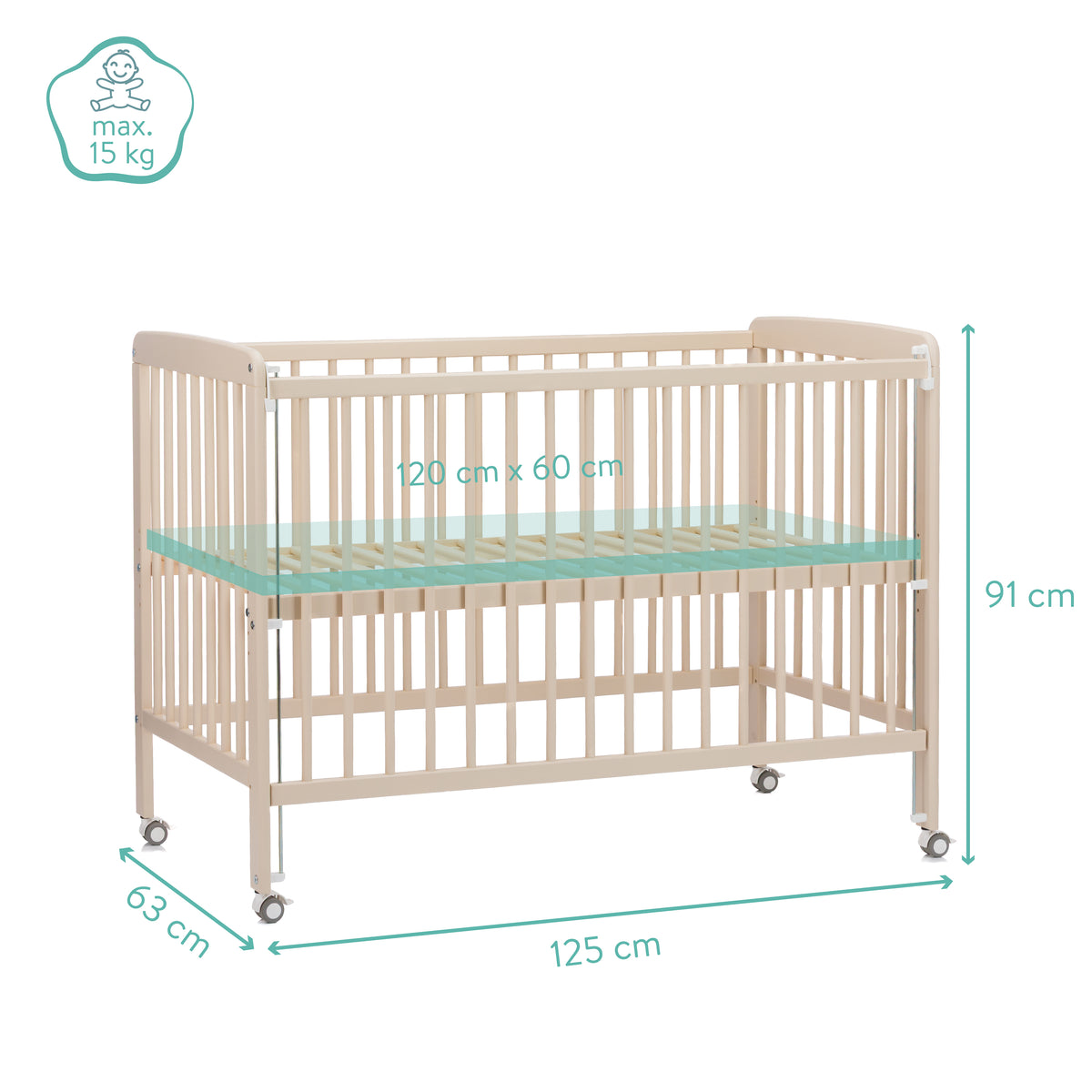 Nena Bedside Cot 120x60 cm