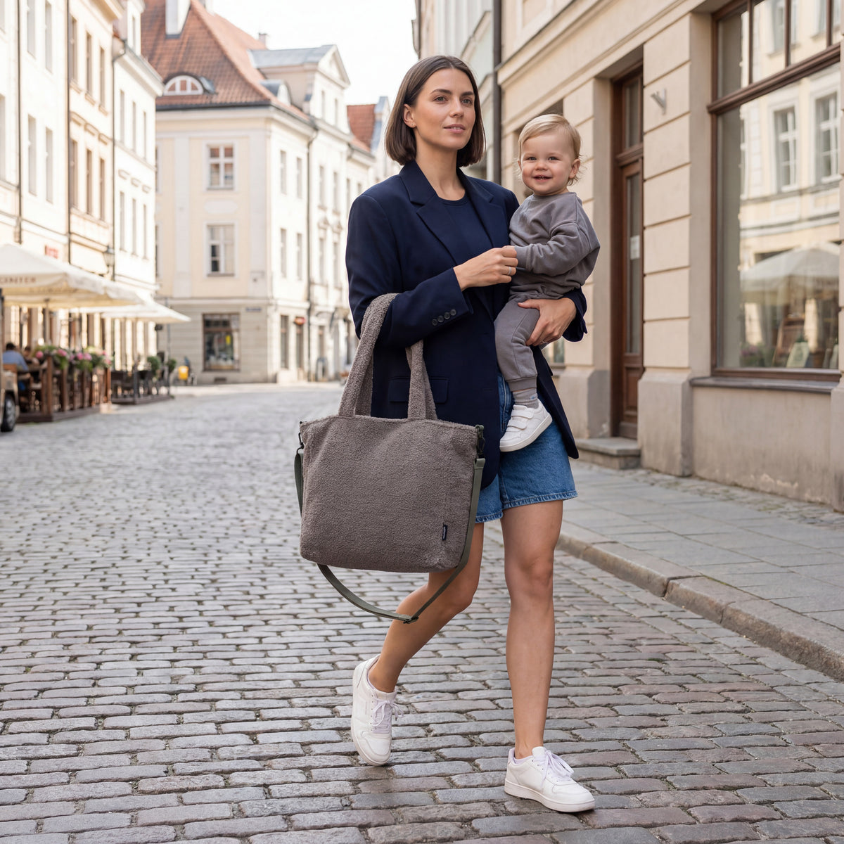 Wickeltasche Teddy Big grau