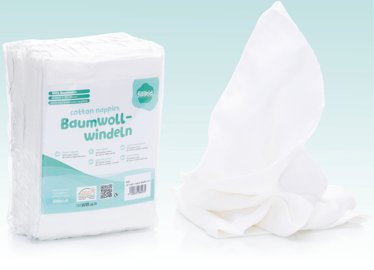 Baumwollwindeln 10erPack 80x80 cm