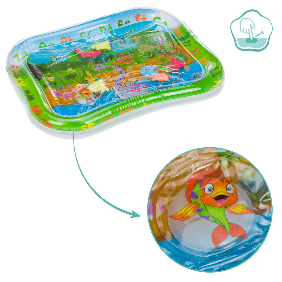 Wasserspielmatte mit Quietsch Knopf