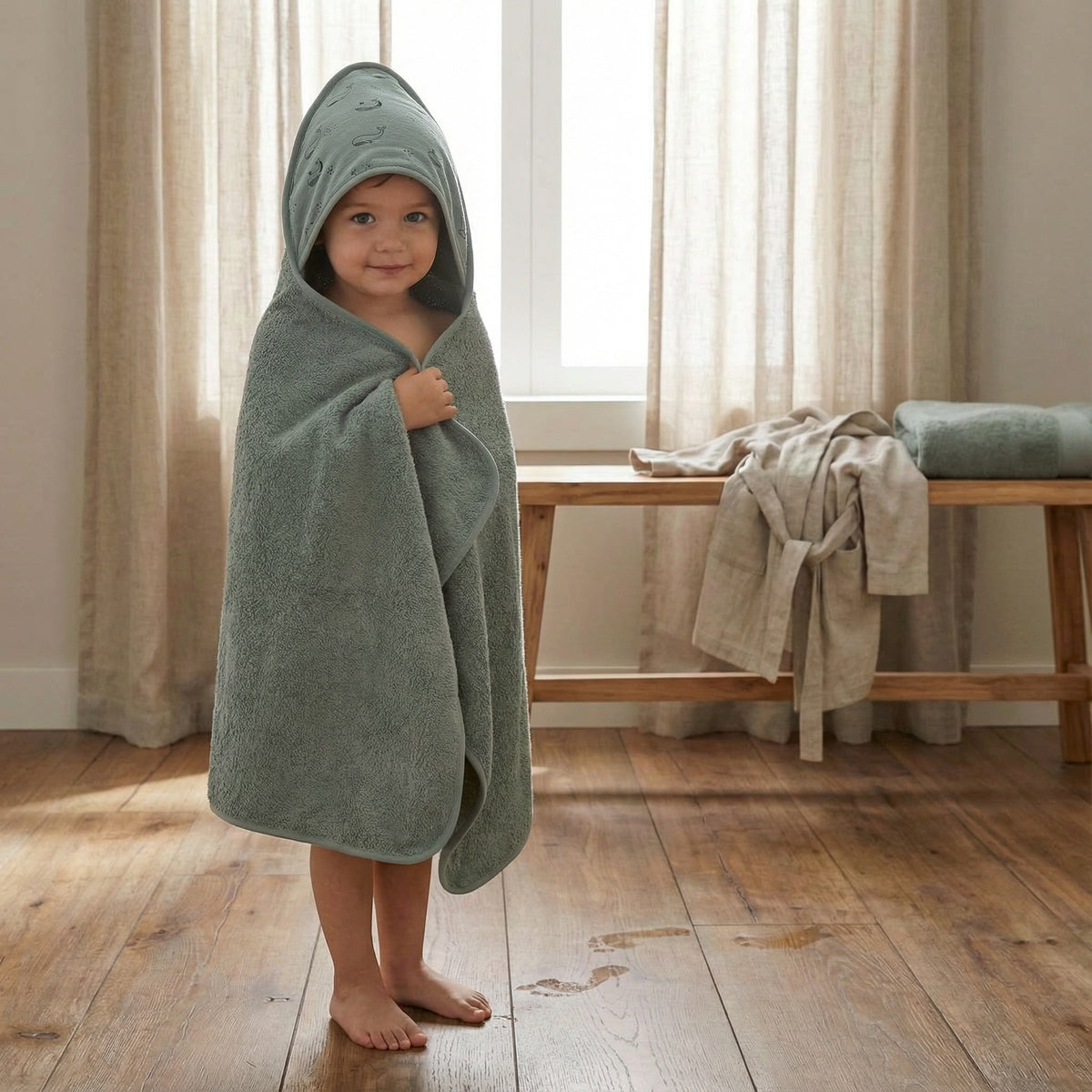 Hooded Bath Towel Set 100x100 cm