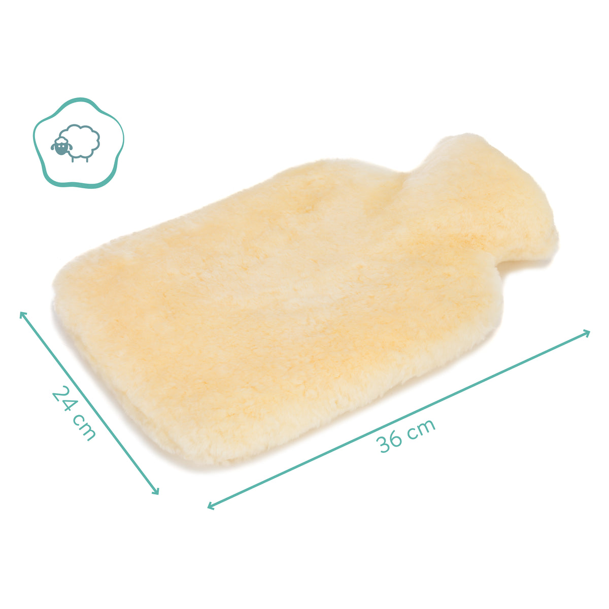 Hot Water Bottle with Lambskin Cover