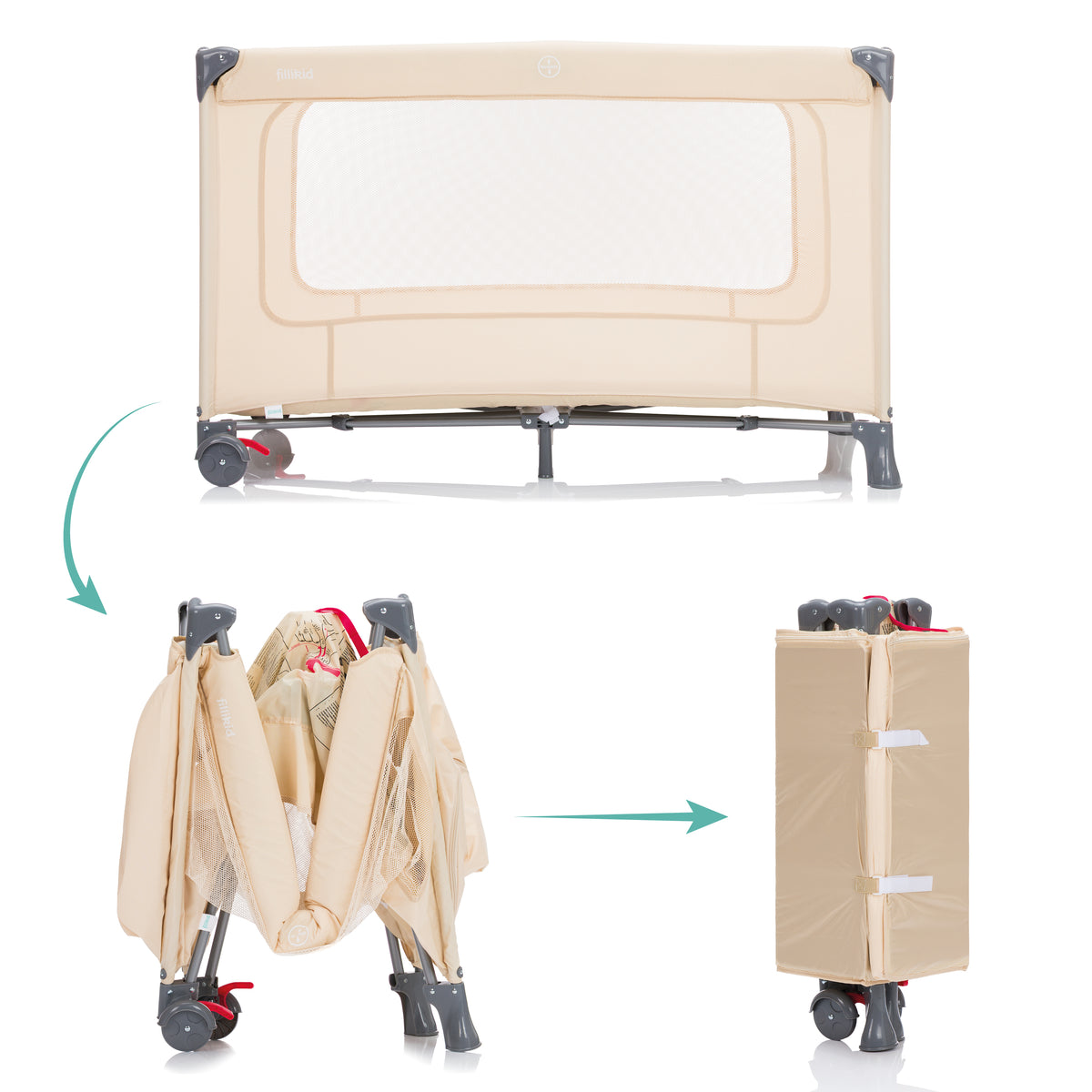 Paris Travel Cot with Comfort Mattress