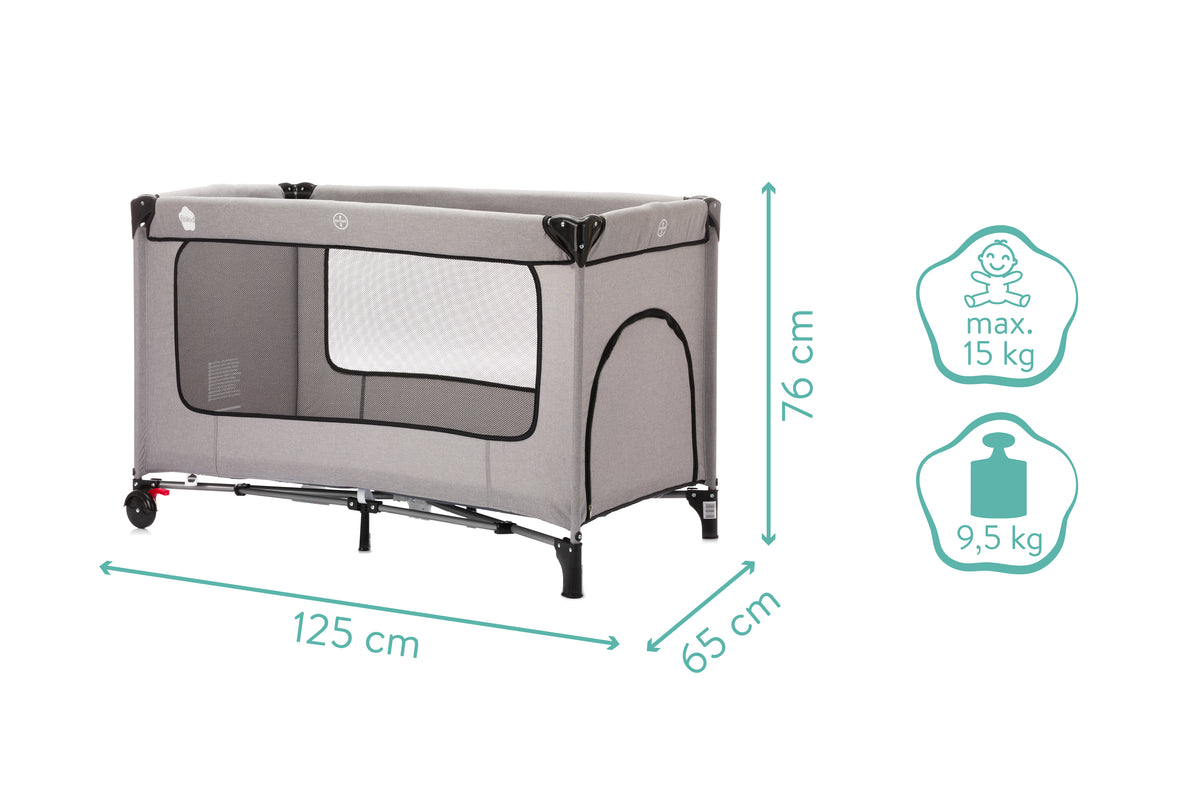 Paris Travel Cot with Comfort Mattress