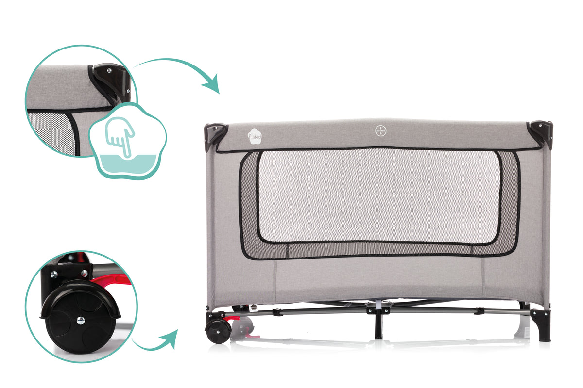Paris Travel Cot with Comfort Mattress