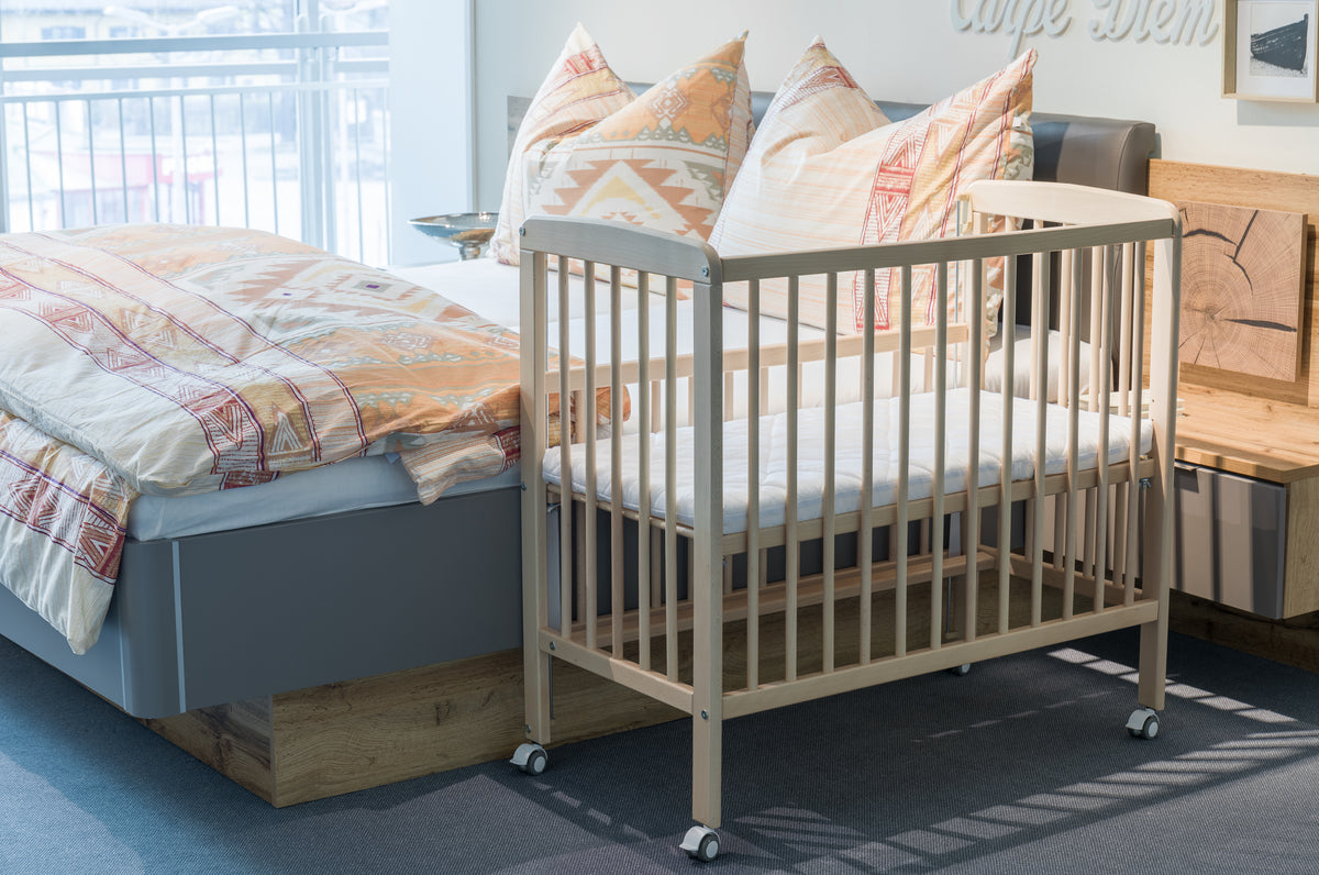 Beistellbett Nino 555-00 + 555451 Matratze weiß 90x45cm
