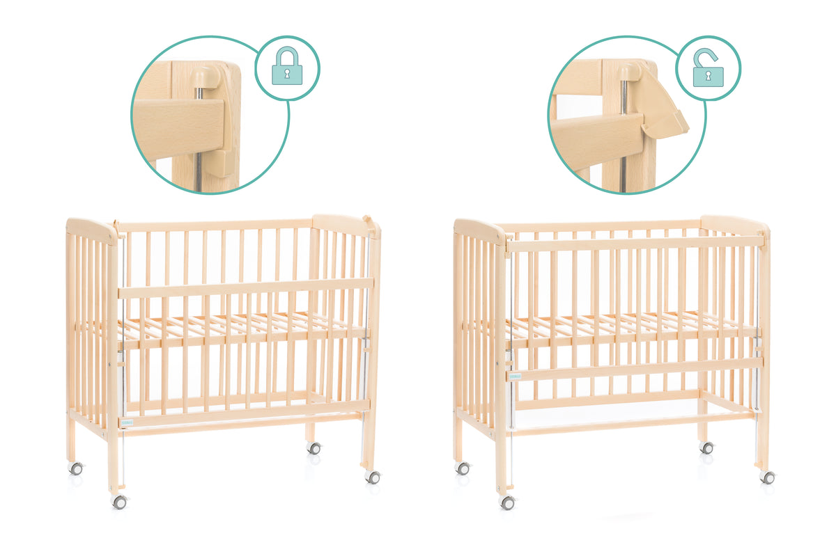 Beistellbett Nino 555-00 + 555451 Matratze weiß 90x45cm