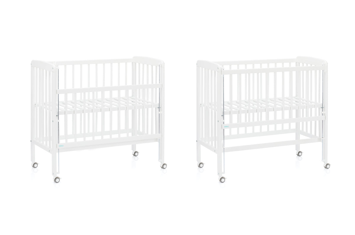 Beistellbett Nino 555-05 + 555451 Matratze weiß 90x45cm