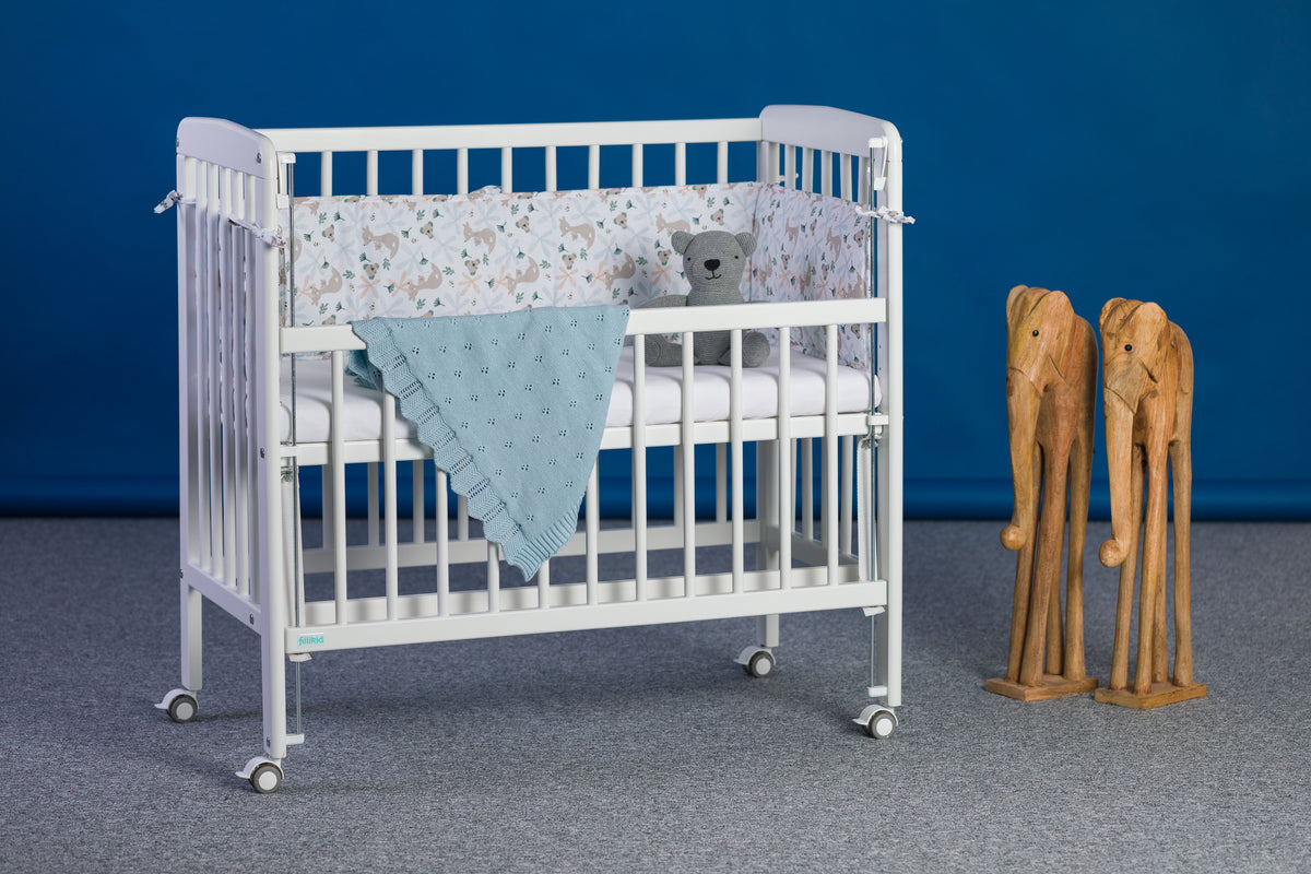 Beistellbett Nino 555-05 + 555451 Matratze weiß 90x45cm