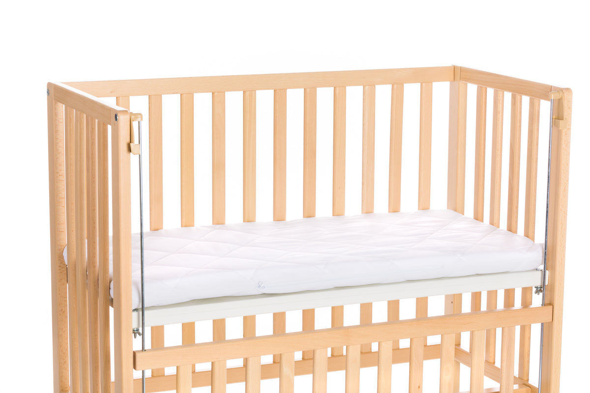 Beistellbett Nino champagner 555-00 und 555451 Matratze weiß 90x45 cm