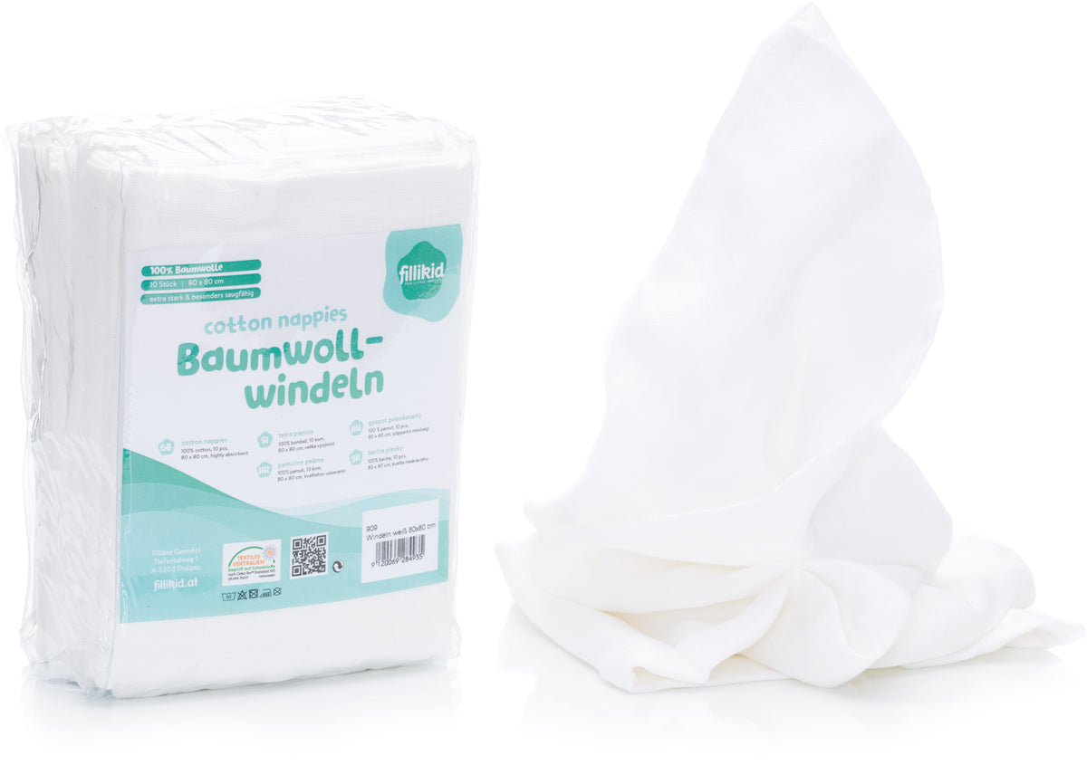 Baumwollwindeln 10erPack 80x80 cm